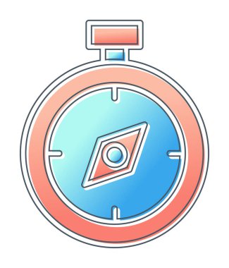 Basit düz pusula vektör çizimi