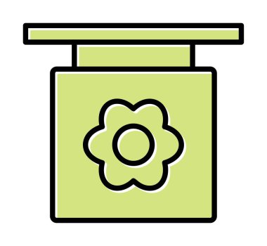 Basit çiçek simgesi, vektör illüstrasyonu