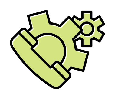 Basit Çağrı Ayarları simgesi, vektör illüstrasyonu