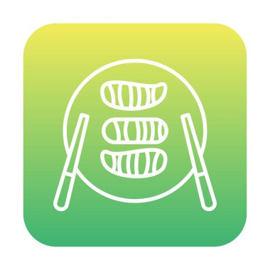 Tabak simgesinde suşi, vektör illüstrasyonu