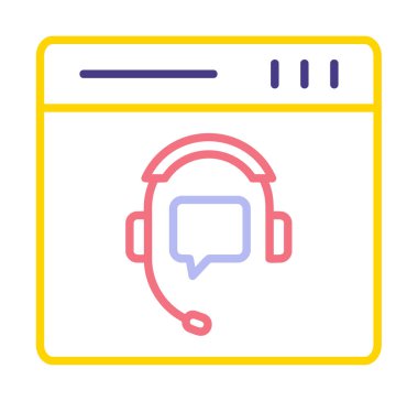 Modern Çevrimiçi Online Destekleyici element tasarımının vektör illüstrasyonu                            