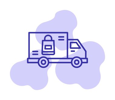 Teslimat kamyonu vektör simgesi modern basit illüstrasyon                        