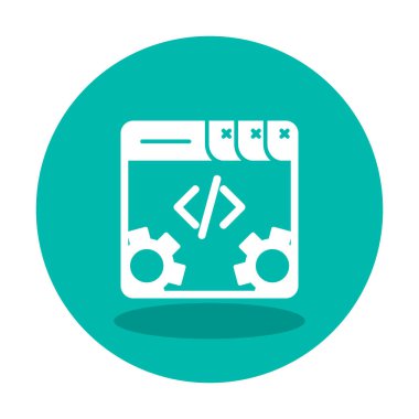 Basit programlama kodu optimizasyon simgesi, vektör illüstrasyonu