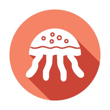 Denizanası. Web simgesi basit illüstrasyon                       