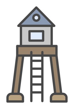 Askeri Kule. Web simgesi basit illüstrasyon 