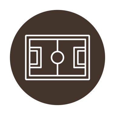 Futbol sahası simgesi beyaz arkaplanda izole edildi. 