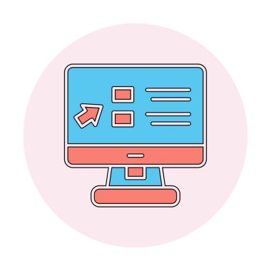 Basit Online Course Üniversitesi simgesi, vektör illüstrasyonu