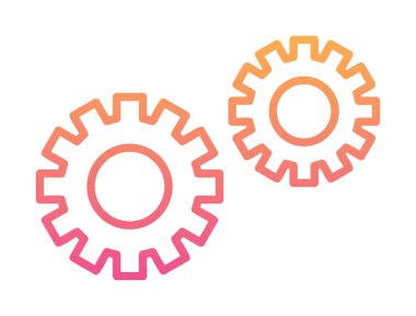 Gear Düz Vektör Simgesi Tasarımı