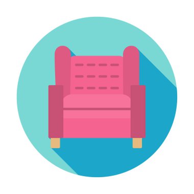 Koltuk yassı simgesi, vektör illüstrasyonu