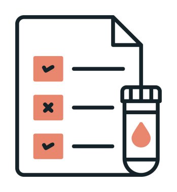 Tıbbi Test Raporu ikon vektör illüstrasyonu 