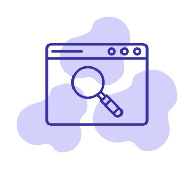 Basit Tarayıcı Arama simgesi, vektör illüstrasyonu