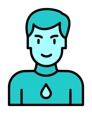 Basit Survivor kişi avatar simgesi, vektör illüstrasyonu