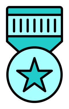 Moda düz renk olarak madalya simgesi. 