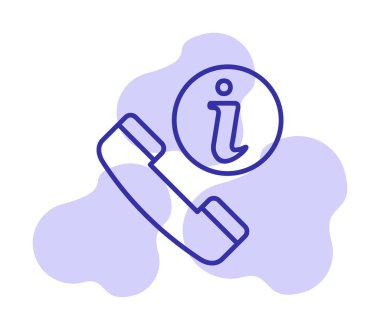 Basit çağrı bilgi simgesi, vektör illüstrasyonu