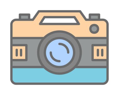 Basit düz kamera ikonu vektör illüstrasyonu