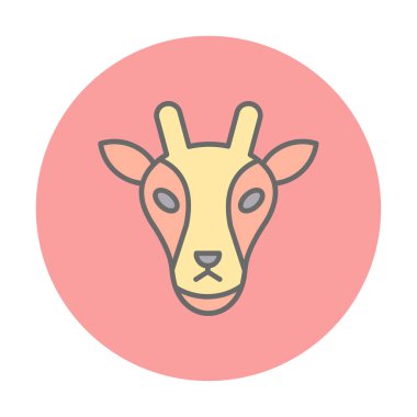 Zürafa baş web simgesi, vektör illüstrasyonu 