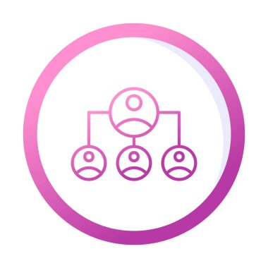 Basit Organizasyon hiyerarşisi simgesi, vektör illüstrasyonu