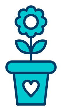 Çiçek kabı simgesi vektörü