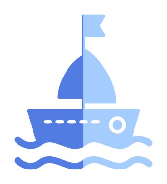 düz yelkenli ikonu vektör çizimi 