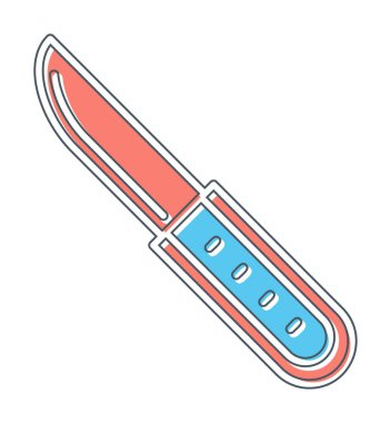 Beyaz arkaplanda izole edilmiş bıçak vektör simgesi 