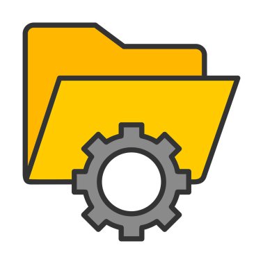 Basit Veri Yönetimi simgesi, vektör illüstrasyonu