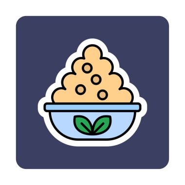 Maya vektör çizimine sahip basit düz kase