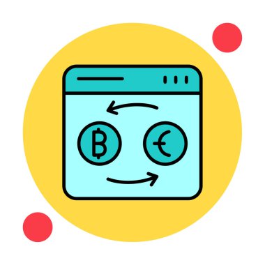 döviz kuru web sitesi vektör simgesi