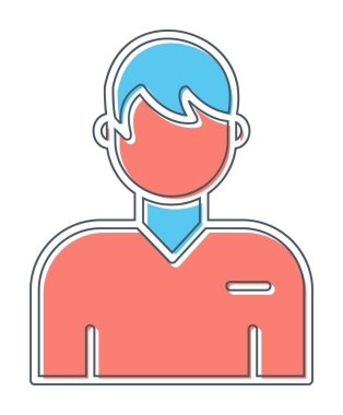 Erkek kullanıcı simgesi. Vektör çizim