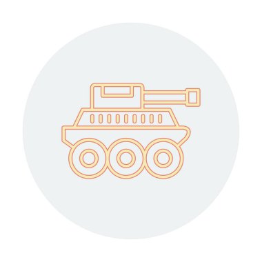  Basit bir askeri tank vektör simgesi 