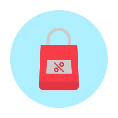 Alışveriş poşeti simgesi, vektör illüstrasyonu basit tasarım