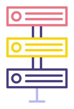 Ağ sunucu simgesinin vektör illüstrasyonu. Veritabanı basit simgesi 