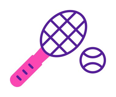 Tenis topu ve raket hattı biçim vektör tasarımı                  