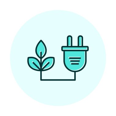 Basit Biyokütle eko enerji simgesi, vektör illüstrasyonu