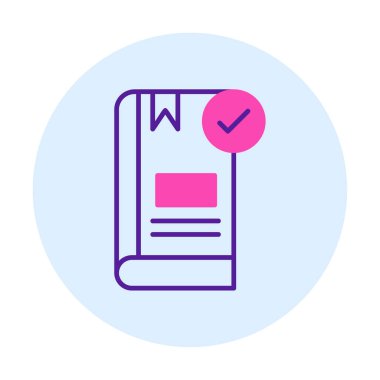  Kitap Denetimi İşaretleme simgesi, vektör illüstrasyonu   