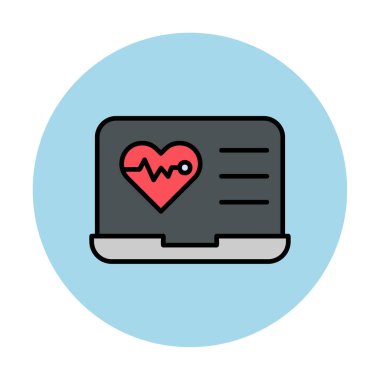 Kalp atışı simgesi, vektör illüstrasyonu, sağlık bilgileri 