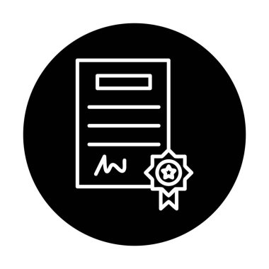 Sertifika vektör simgesi modern basit illüstrasyon                                 