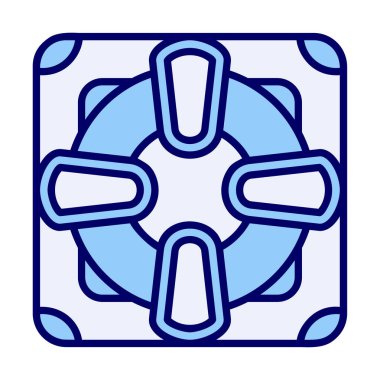 Lifesaver yassı simgesinin vektör çizimi, cankurtaran sembolü  