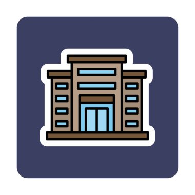 Alışveriş merkezi simgesi. Alışveriş merkezi oluşturma simgesi, vektör illüstrasyonu 