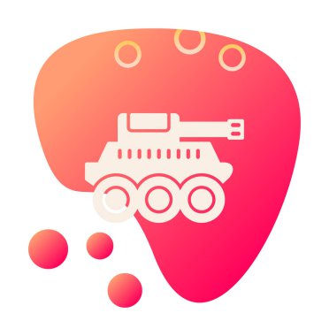  Basit bir askeri tank vektör simgesi 