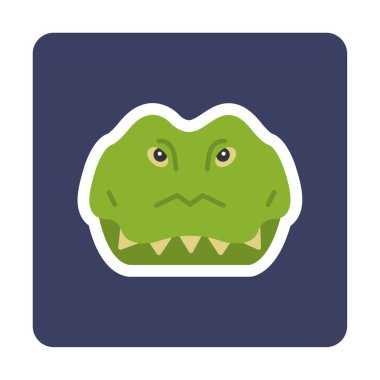 Basit timsah simgesi, vektör illüstrasyonu