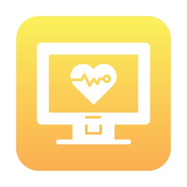 Kalp atışı simgesi, vektör illüstrasyonu, sağlık bilgileri 