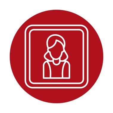 kadın avatar simgesi vektör illüstrasyonu