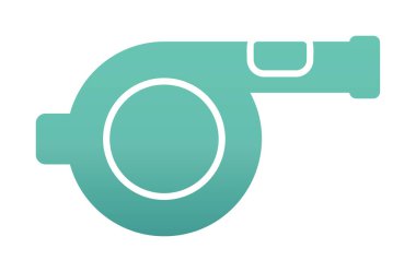 düz Whistle simgesi vektörü, illüstrasyon tasarımı