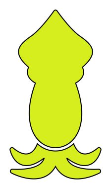 Beyaz arkaplanda mürekkep balığı vektörü simgesi 