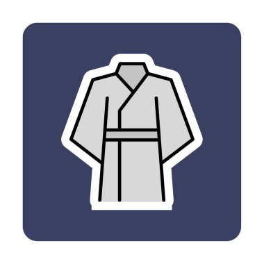 Japon kimono simgesi vektör illüstrasyonu 