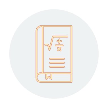 Matematik kitabı. Web simgesi basit illüstrasyon                         