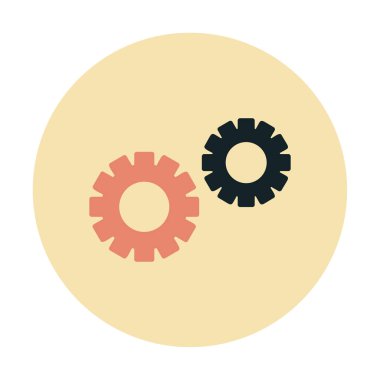 Gear Düz Vektör Simgesi Tasarımı