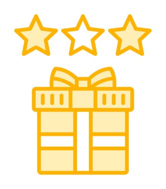 hediye ve Gözden Geçir vektör düz renk simgesi