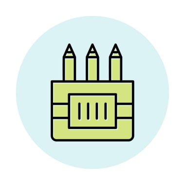 Renkli Kalem simgesi vektör illüstrasyonu