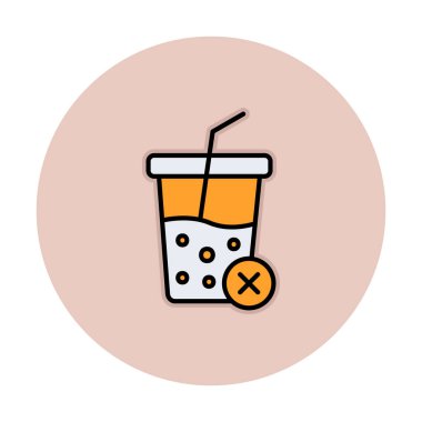 Basit, alkolsüz içecek simgesi, vektör illüstrasyonu